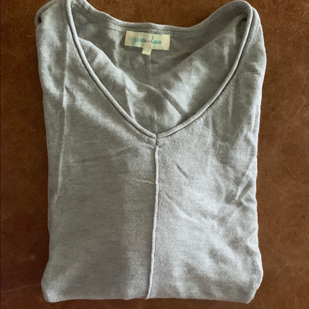 Grace & Lace Gray Long Sleeve Tee